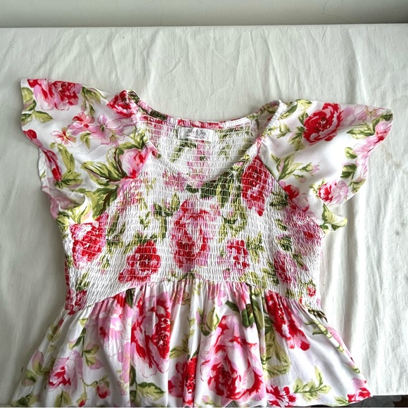 Jolie & Joy Floral Print Flutter Sleeves Party Dress - Picture 6 of 14